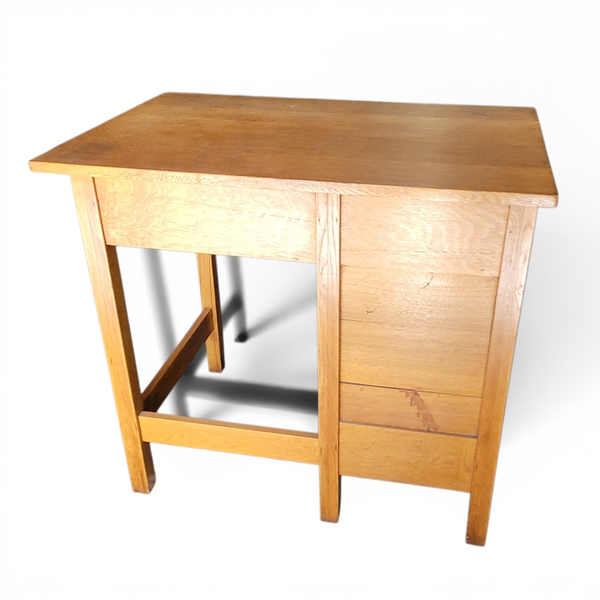 Vintage Small Oak Wooden Student Desk With 4 Drawers - Local Pickup Only