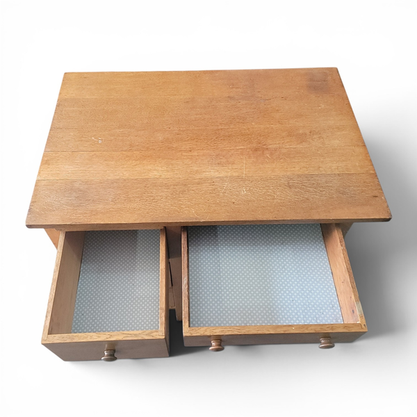 Vintage Small Oak Wooden Student Desk With 4 Drawers - Local Pickup Only