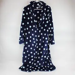 Secret Treasures Blue Polka Dot Fuzzy Robe Women's Medium 8-10