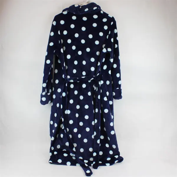 Secret Treasures Blue Polka Dot Fuzzy Robe Women's Medium 8-10