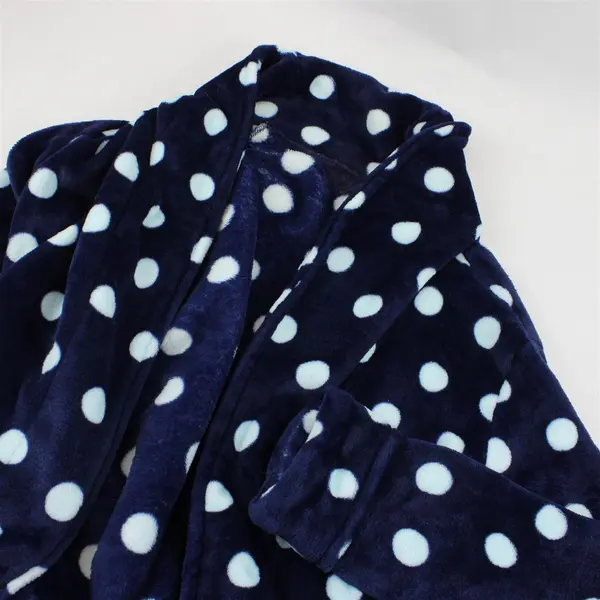 Secret Treasures Blue Polka Dot Fuzzy Robe Women's Medium 8-10