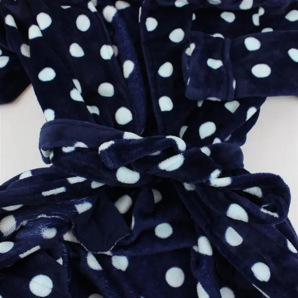 Secret Treasures Blue Polka Dot Fuzzy Robe Women's Medium 8-10