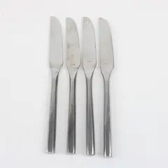 Lot of 4 Hampton Silversmiths Dinner Knives HSV10 Stainless Steel Flatware Set