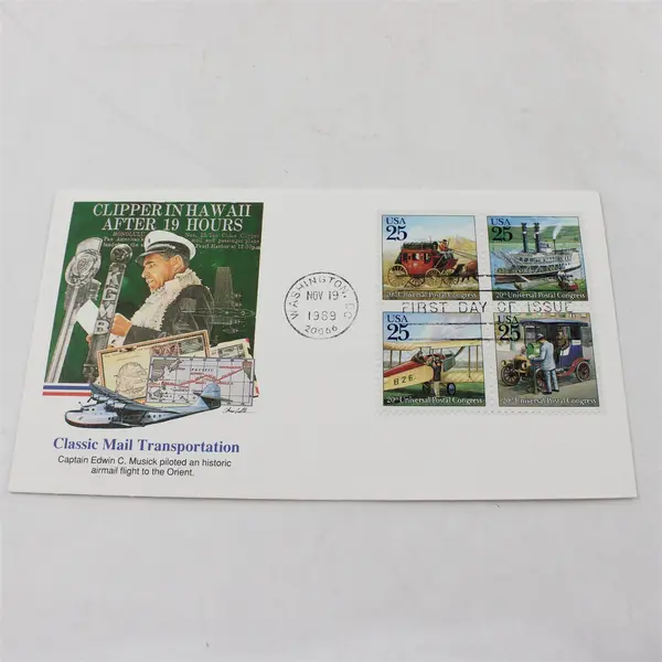 Set Of 5 Classic Mail Transportation 1989 SC #2434-37 FDC Fleetwood Cachet