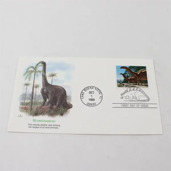 Set Of 4 Prehistoric Animals Stamps 1989 SC# 2422-25 FDC Fleetwood Cachet