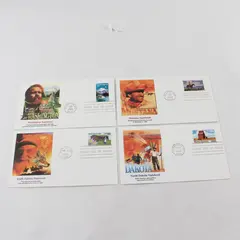 Set Of 4 Statehood Centennial ND SD WA MT Stamps FDC 1989 Fleetwood