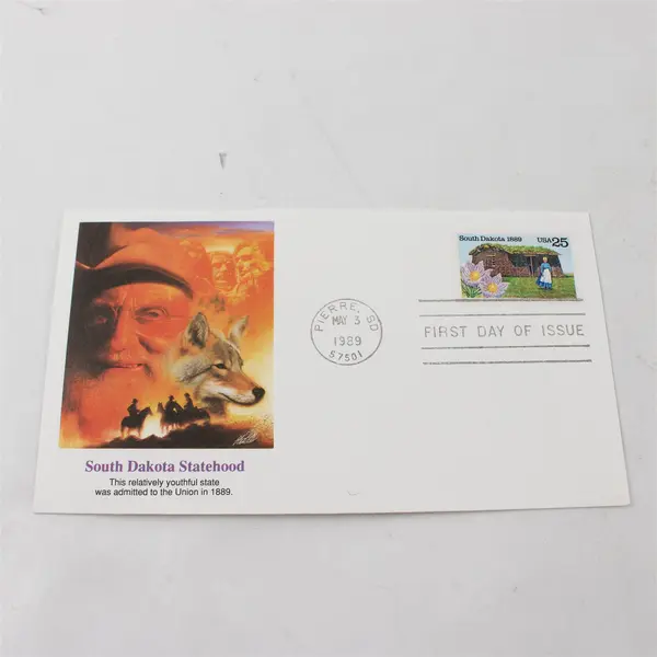 Set Of 4 Statehood Centennial ND SD WA MT Stamps FDC 1989 Fleetwood
