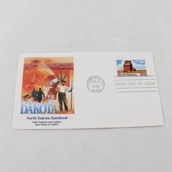 Set Of 4 Statehood Centennial ND SD WA MT Stamps FDC 1989 Fleetwood