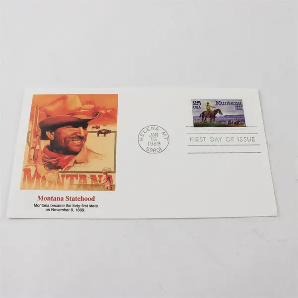 Set Of 4 Statehood Centennial ND SD WA MT Stamps FDC 1989 Fleetwood
