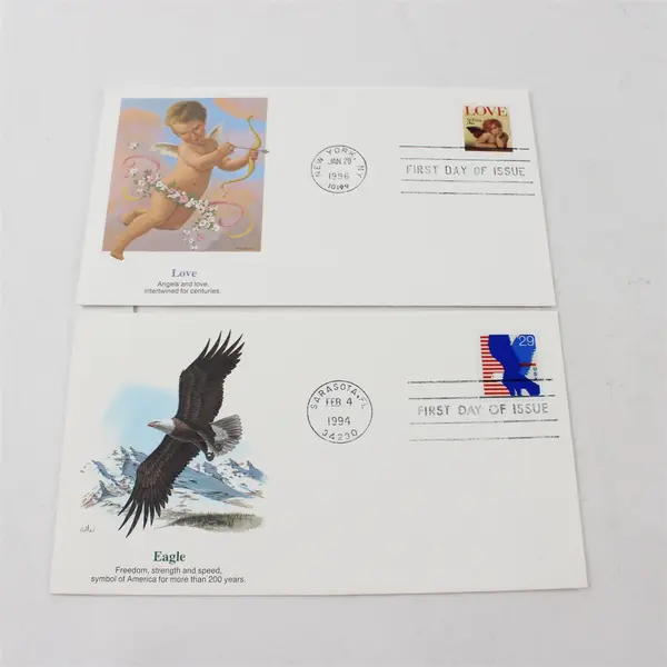 Lot Of 9 Mixed Stamp Fleetwood First Day Covers 1977-1998
