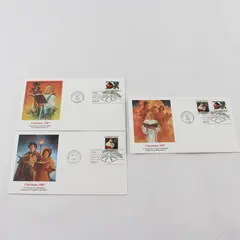 Set Of 3 Christmas 1987 SC #2367-68 Fleetwood First Day Covers