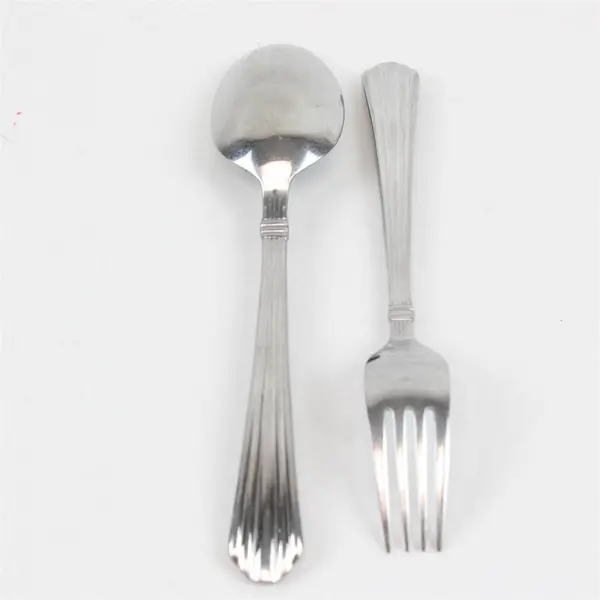 Lot of 2 Hampton Silversmiths HSV107 Stainless Flatware Spoon Fork