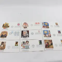 Lot Of 9 US History 1987 Fleetwood First Day Covers