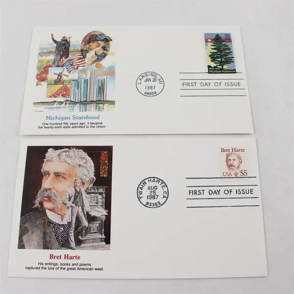 Lot Of 9 US History 1987 Fleetwood First Day Covers