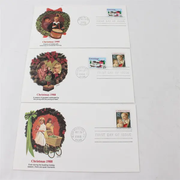 Set Of 3 Christmas 1988 Stamps SC #2399-2400 Fleetwood First Day Covers