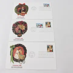 Set Of 3 Christmas 1988 Stamps SC #2399-2400 Fleetwood First Day Covers