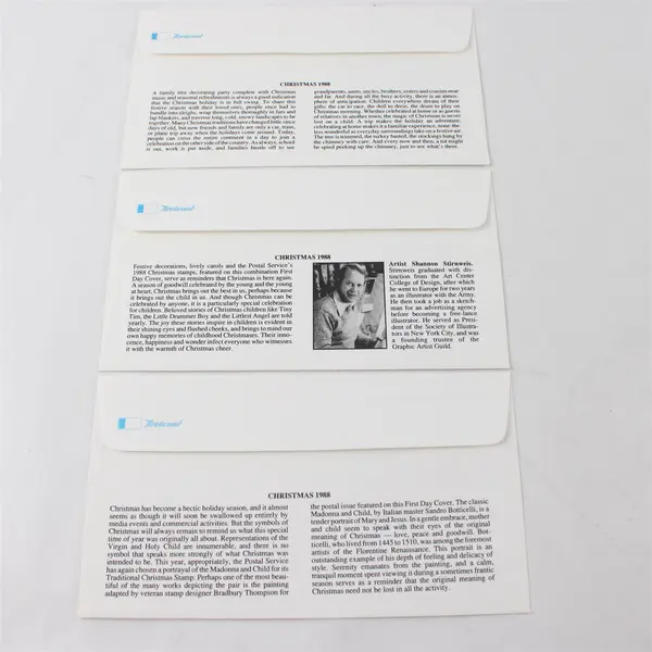 Set Of 3 Christmas 1988 Stamps SC #2399-2400 Fleetwood First Day Covers