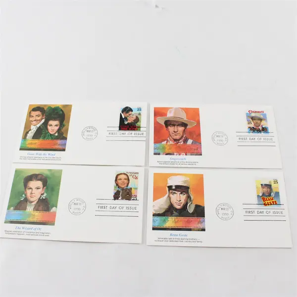 Set Of 4 Classic Film Stamps #2445-48 1990 Fleetwood First Day Covers