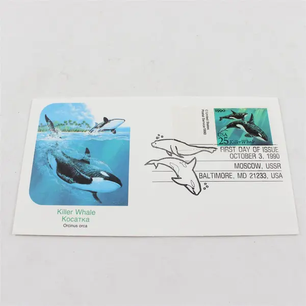 Set Of 4 US-USSR Joint Issue Sea Creature Stamps 1990 Fleetwood First Day Covers