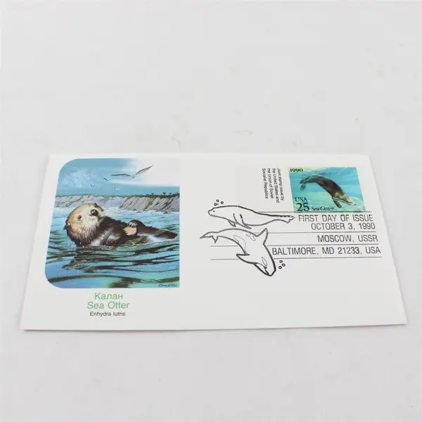 Set Of 4 US-USSR Joint Issue Sea Creature Stamps 1990 Fleetwood First Day Covers