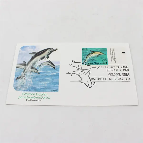 Set Of 4 US-USSR Joint Issue Sea Creature Stamps 1990 Fleetwood First Day Covers