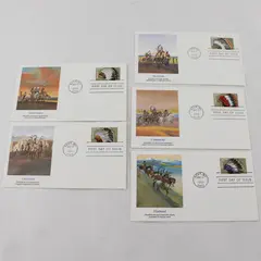 Set Of 5 Headdresses Stamps 1990 #2501-05 Fleetwood First Day Covers