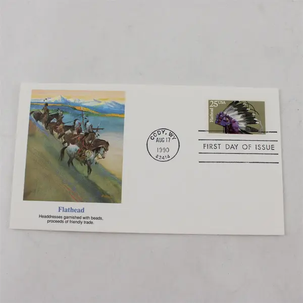 Set Of 5 Headdresses Stamps 1990 #2501-05 Fleetwood First Day Covers