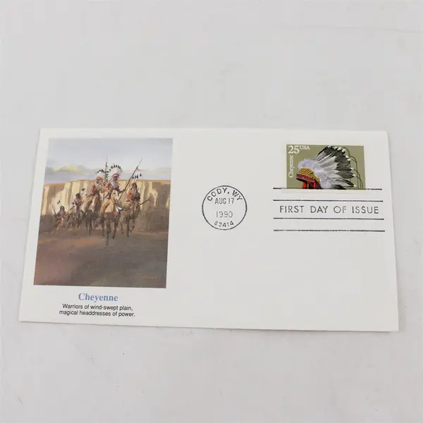Set Of 5 Headdresses Stamps 1990 #2501-05 Fleetwood First Day Covers