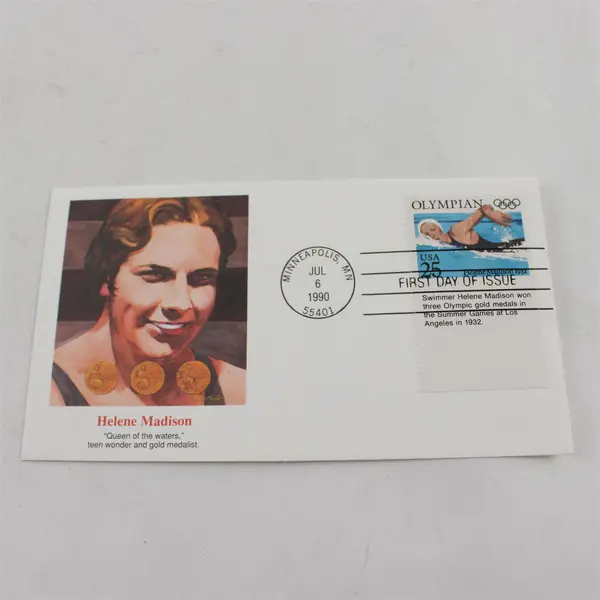 Set Of 5 Olympians Stamps 1990 #2496-2500 Fleetwood First Day Covers