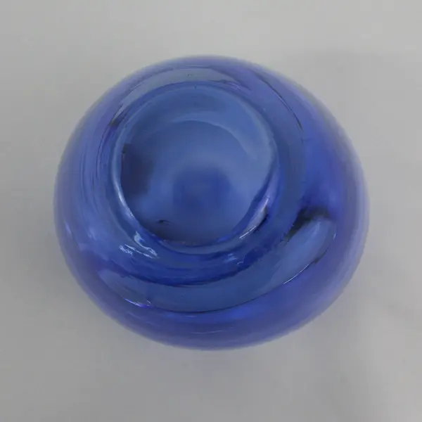  Cobalt Blue Hand Blown Heart Shaped Art Glass Vase 6.75"