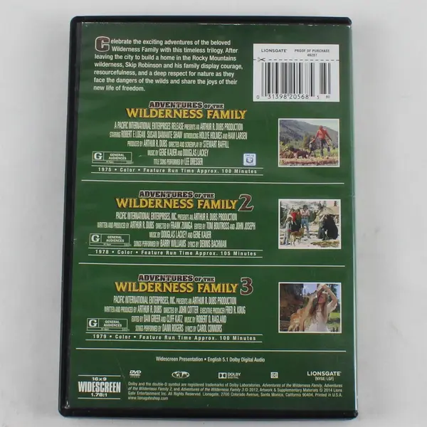 The Adventures of the Wilderness Family Triple Feature DVD 2014, Widescreen 
