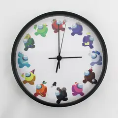 Among Us The Game Wall Clock 9" Black Plastic Works