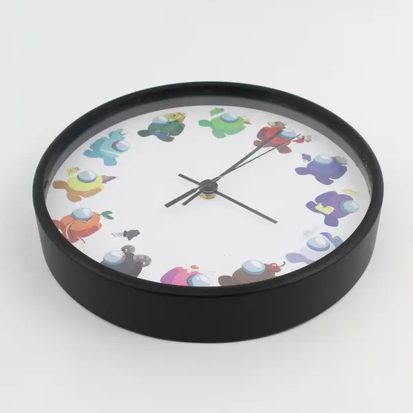 Among Us The Game Wall Clock 9" Black Plastic Works