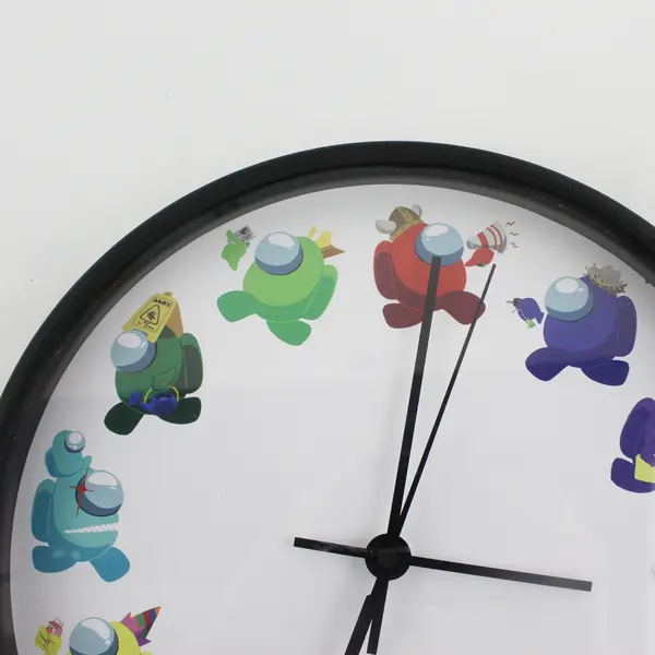 Among Us The Game Wall Clock 9" Black Plastic Works