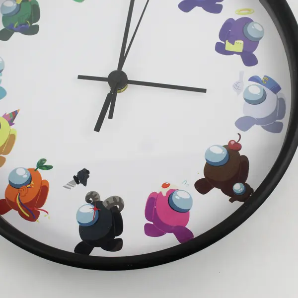 Among Us The Game Wall Clock 9" Black Plastic Works
