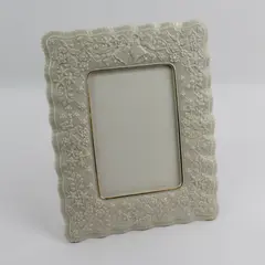 Lenox Cream Color Embossed Floral Wedding Promises Frame For 5 x7 Photograph