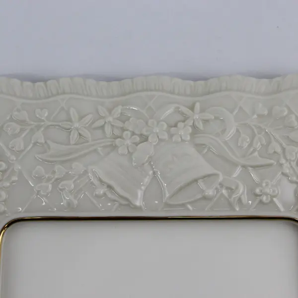 Lenox Cream Color Embossed Floral Wedding Promises Frame For 5 x7 Photograph