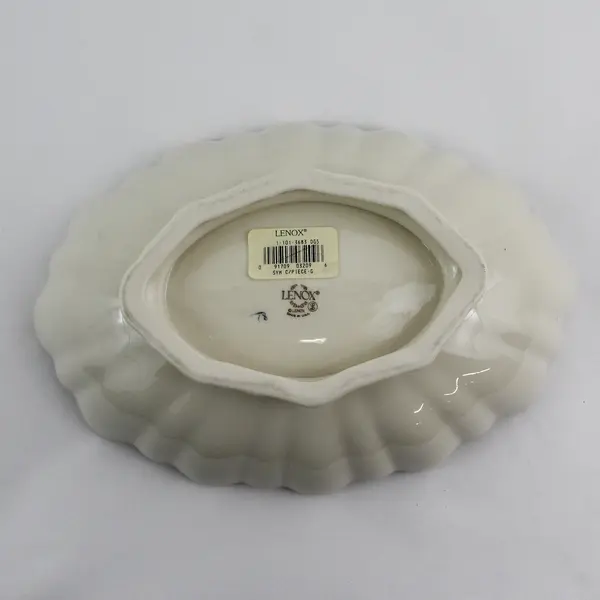 Lenox China Symphony Giftware Oval Centerpiece Bowl Cream W/ Gold Trim 10.75"