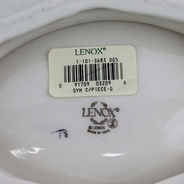 Lenox China Symphony Giftware Oval Centerpiece Bowl Cream W/ Gold Trim 10.75"