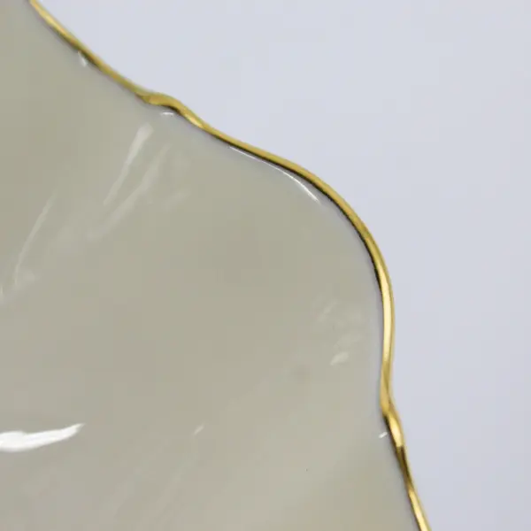 Lenox Symphony Scalloped Footed BonBon Dish/Bowl Cream with 24k Gold Trim 6"