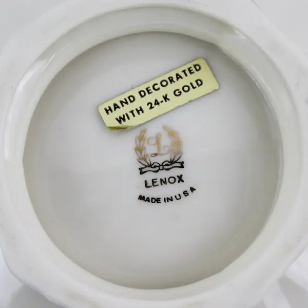 Lenox Symphony Scalloped Footed BonBon Dish/Bowl Cream with 24k Gold Trim 6"