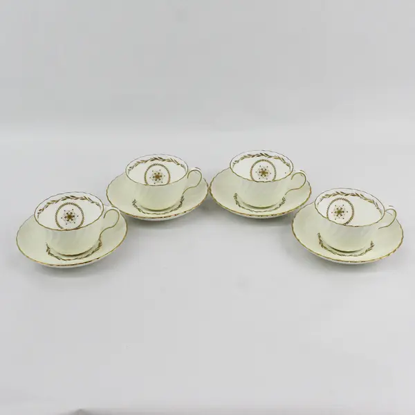  4 Vintage Minton Legacy Cream Demitasse Cups And Saucers