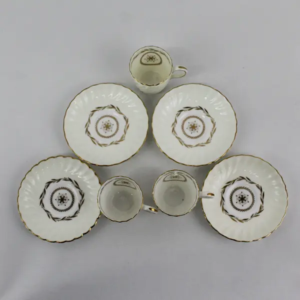 3 Vintage Minton Legacy Cream Demitasse Cups And 4 Saucers