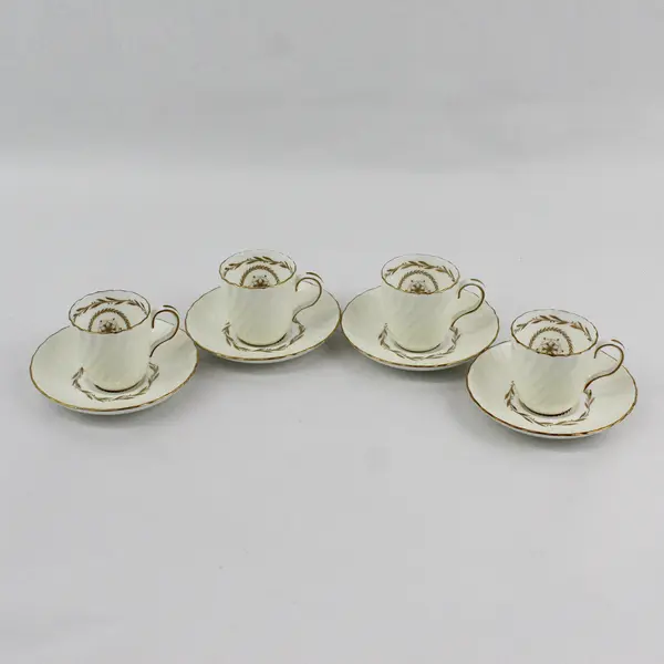  Set of 4 Vintage Minton Legacy Cream Coffee or Tea Cups And Saucers