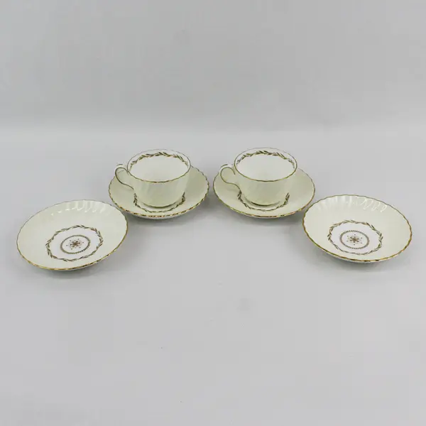 2 Vintage Minton Legacy Cream Coffee or Tea Cups And 4 Saucers