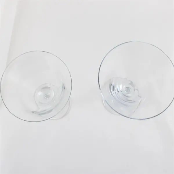 Lot of 2 Clear Glass Martini Cocktail Glasses 7.25" & 6.75" Unbranded