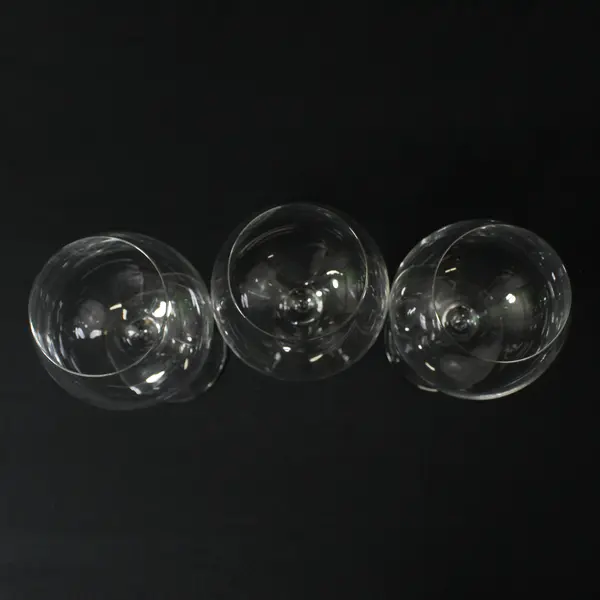 Lot Of 3 Fueled By Fine Wine Matching Clear Glass Red Wine Glasses 9" Tall
