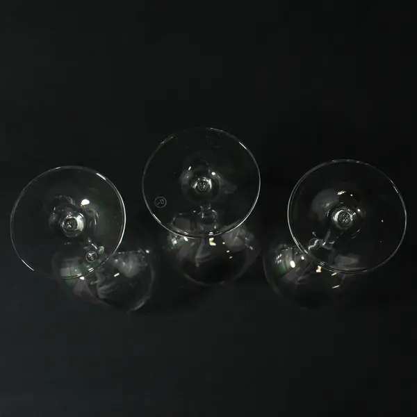 Lot Of 3 Fueled By Fine Wine Matching Clear Glass Red Wine Glasses 9" Tall