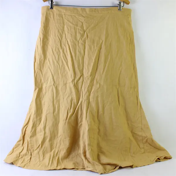 Allison Woods Brown Tan Linen Blend Lined Skirt Women's Size 22W
