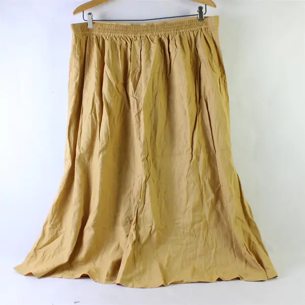 Allison Woods Brown Tan Linen Blend Lined Skirt Women's Size 22W